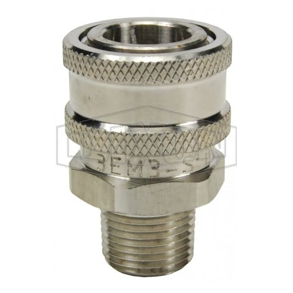 Straight Through Interchange Quick Connect Coupling, 3/8-18 Nominal, MNPT, 303 SS, Domestic